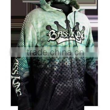 sublimation polyester custom zip up fleece hoodie