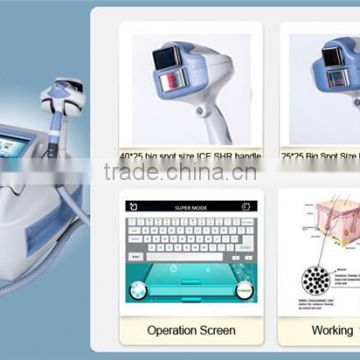 e-light ipl hair removal machine 2 handpiece for different usages