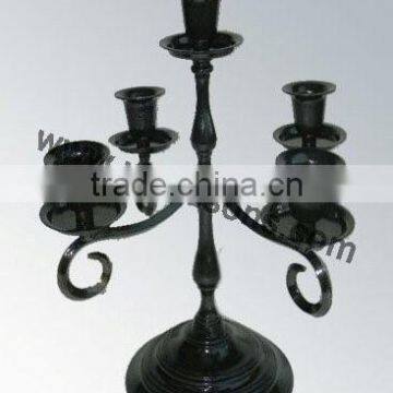 Black Candelabra Wedding Centerpieces And Metal Religious Candelabra With Candel photo-2