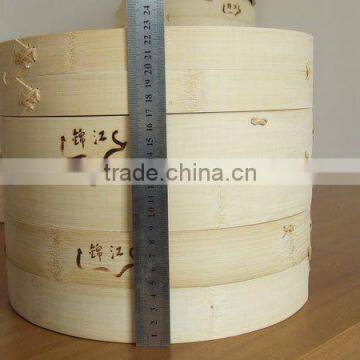 High quality triple tier rounded steaming bowls natural bamboo steamer