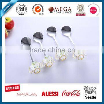 Special design resin handle stainless steel dinner spoon, cake spoon, coffee spoon