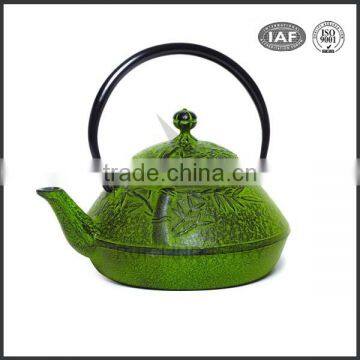 green color enamel chinese cast iron teapot