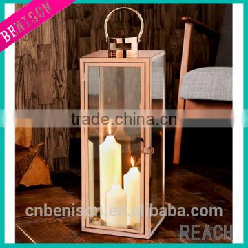 Rocina Stainless Steel Copper Cylinder Lantern Candle Lanterns for Outside Wedding Lantern