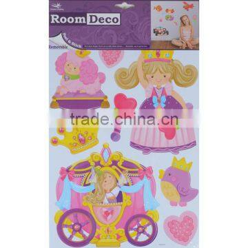 2 x Fantastic Removable Girls Wall Bedroom Room Stickers - Fairytale Princess Design