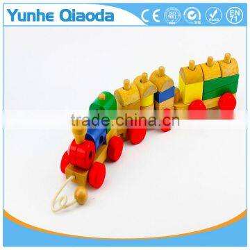 Wood Puzzle Train Toys Geometric Building Blocks Education Gift photo-6