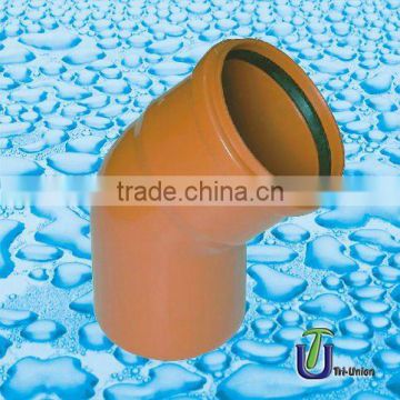 UPVC plastic drainage elbows 45 with rubber DIN/BS