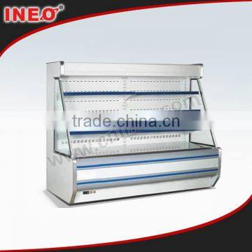 1100L Stainless Steel Upright Screen Type Multideck Supermarket Showcase/ Refrigerator/ with LED light with CE Certificate