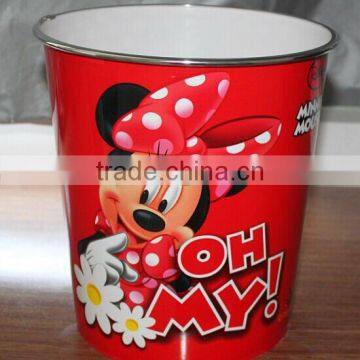 PP material Home use colorful cartoon trash bin