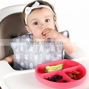 Silicone Grip Dish,Silicone Kids Strong Suction Base ,Feeding Plate