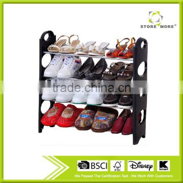 Store More Easy to Assemble 4 Tier Plastic Shoe Rack Storage