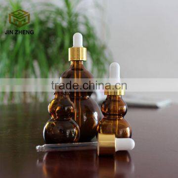25ml 30ml 50ml Gourd Shape Amber Glass Essential Oil Bottle With Glass Eye Dropper photo-4