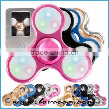 Whoesale LED design metal Alloy gyro hand toy crazy finger fidget spinner