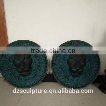 New Bronze Wall Relief With Lion Head Statues for Sale