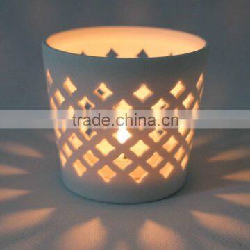 Ceramic Votive White Candle Holder