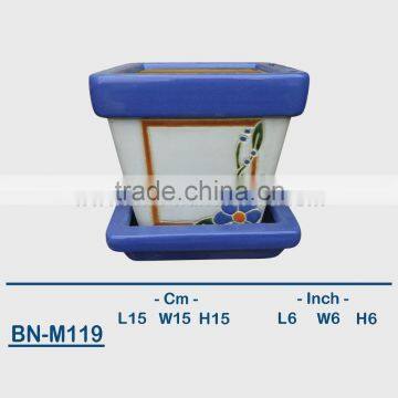 Vietnamese Ceramic Hand Carved Mini Flower Pot BN-M119