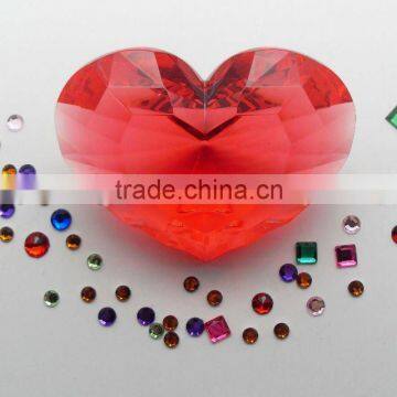 2016 New style clear red crystal for valentines gift with heart acrylic