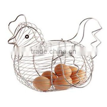 Storage Basket Metal Wire Egg Holder Iron Chicken