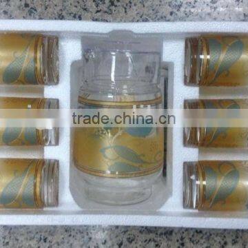 JK034 7pcs Glass Drinking Set With Deco photo-2