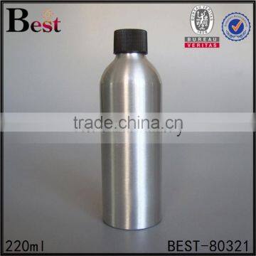 220ml hot products aluminum bottle high quality aluminum sport water bottle black screw plastic lid best sellers