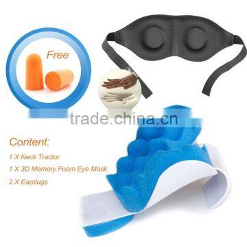 Luxury Memory Foam 3D Sleep Eye Mask Cover With Travel Neck Pillow Cushion