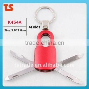 2014 Mini Cute design LED metal utility keychain gift knife K454A