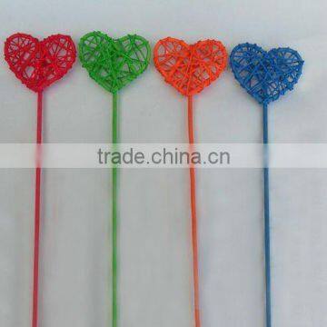 rattan heart sticks for flower deco