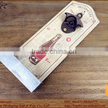 antique color wooden material bottle opener for bar