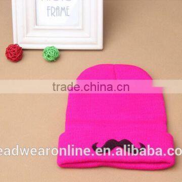 Custom Fashion High Quality Moustache Embroidey Knitted Hats And Beanie Hats photo-4