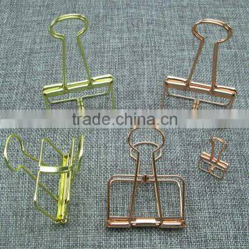 new design 19 32 51mm metal butter shape binder clips for creative stationery gift sets in rose gold and copper color