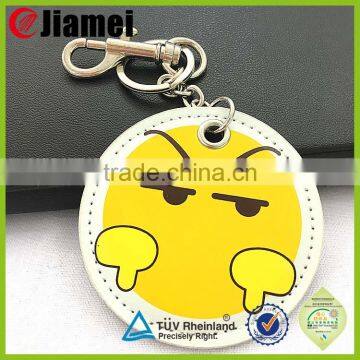 keyring leather factory cheap custom made soft pu leather keychain