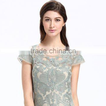 2017 Latest Design Photo For Lady Midi Embroidered Dress photo-2
