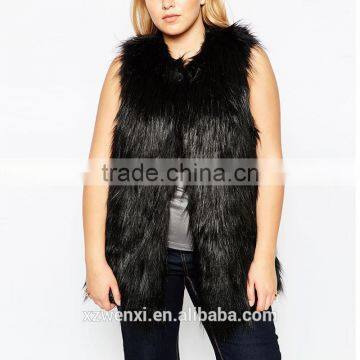 Autumn/winter 2016 New Style Long Faux Fox Fur Vest Woman Dress