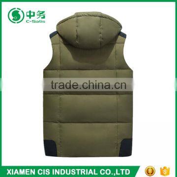 New Product Comfortable Warm Outwear Mens Winter Duck Down Vest With Hood photo-5