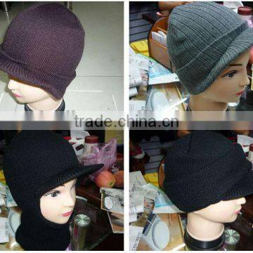 beanie hat with peak