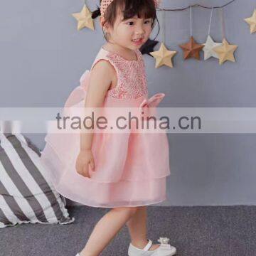 Hot Summer Kids Girls Tutu Dress Baby Girl Bowknot Pink Princess Dress Hollow Birthday Party Dresses First Communion Dress 1-5 Y photo-6