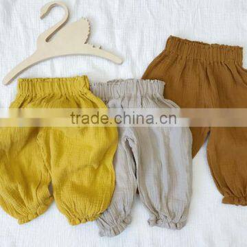 Wholesale Harem Pants Linen Fabric Boutique Kids Clothing Children Clothes