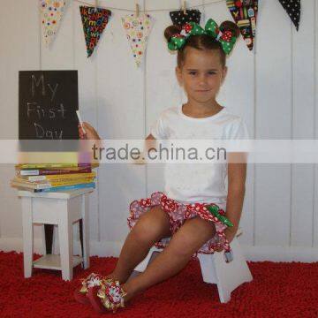 Happy New Years Christmas Kids Ruffle Clothing Set Girls Smocked Outfits photo-4