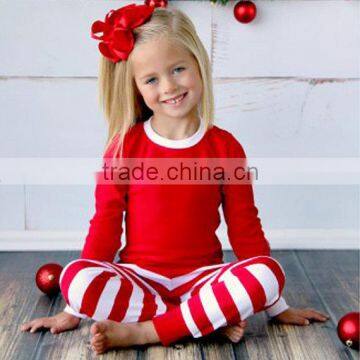 Christmas Red Stripe Kids Pajamas Sets Baby Clothing Set Girls Pajamas Knit Cotton photo-5
