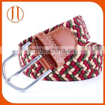 Green red Cotton Pin buckle webbing weaving fabric strap belt