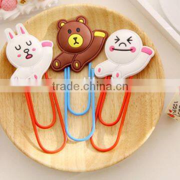 Planner Clip Nimal Shape Silica Gel Paper Clip Customizable Cartoon Clip