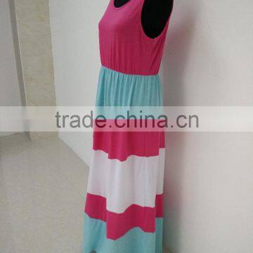 2017 Summer Family Matching Outfits Fashion Striped Mother Daughter Dresses Mommy And Me Ankle-Length Family Casual Clothing photo-3