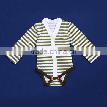 2015 wholesale boutique baby long sleeve romper children stripe romper kid clothes YW-063