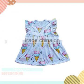 2017 Summer children cool clothes Kids Girls ice cream Pattern Pearl Dress