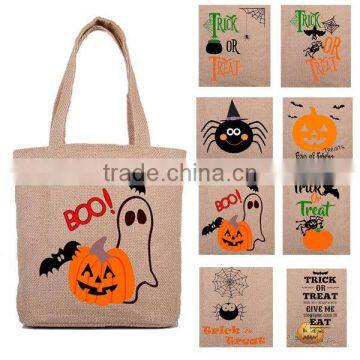 FACTORY wholesale stock Halloween jute tote bag