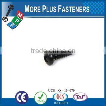 Made in Taiwan High Quality Black Coating Manufacturer Pan Head Self Tapping Screw