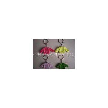 Knitted Christmas Tree Decorations Four Color Crochet Sweaters With Metal Chain