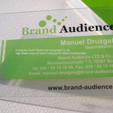 New York Custom Business Card Printing /Plastic Transparent Vlear VIP PVC Card Print/Waterproof Name Visiting Card Print