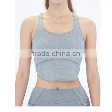 Stretch Seamed Workout Fitness Womens Tops Sports Bra photo-2