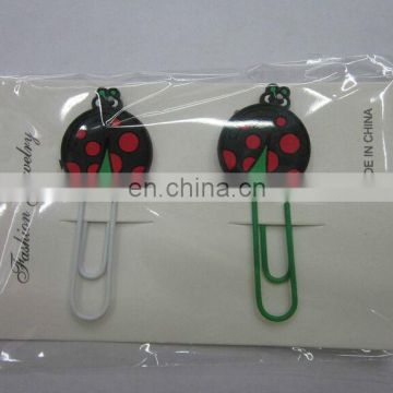 hot selling design cheap cartoon ladybird shape print magnetic bookmark