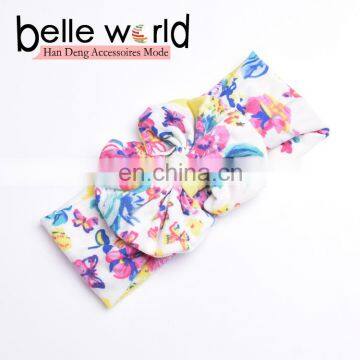 High Quality Floral Bowknot Baby Headband Large Bow Cotton Headband for Children photo-3